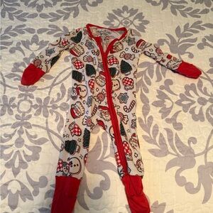 Caden Lane Red and Cream Kids Footie